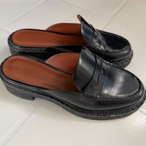 Black Leather Slip-On Loafers